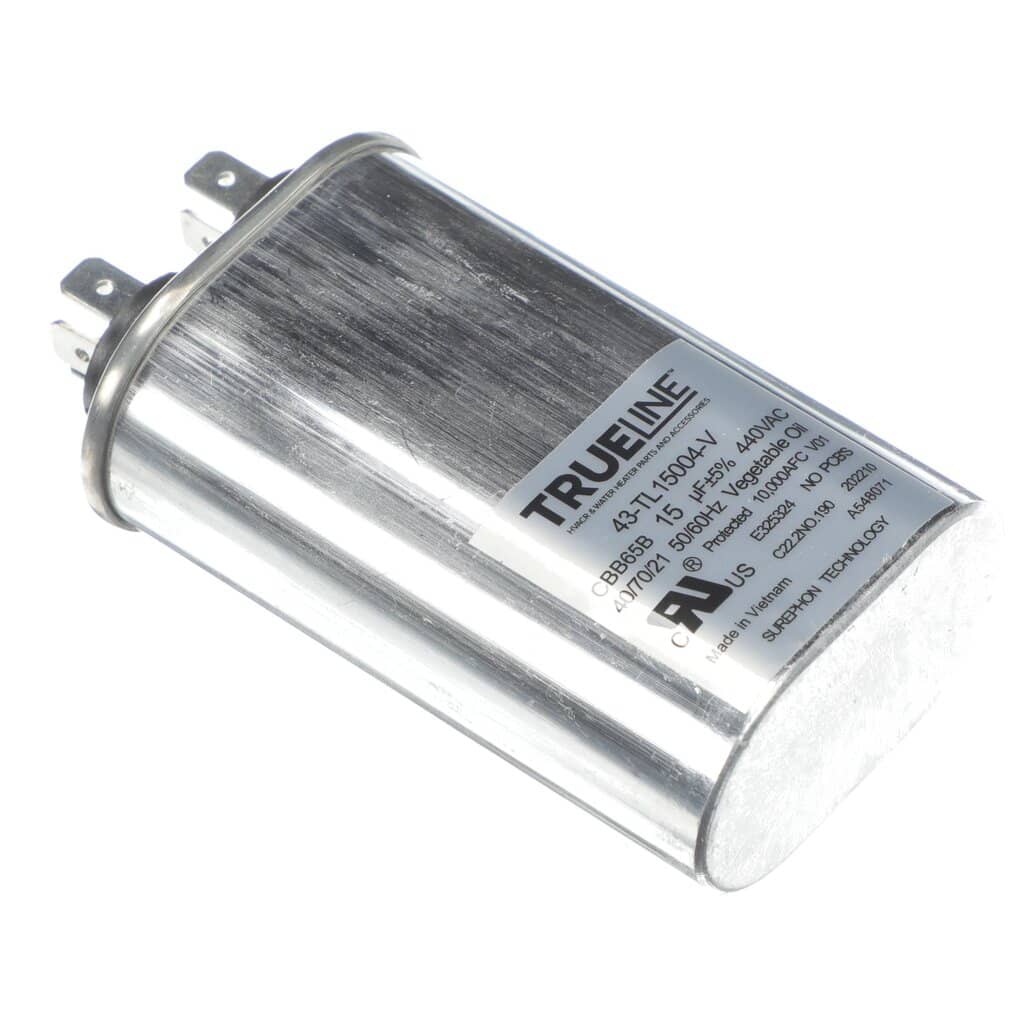 This is a genuine Rheem 43-TL15004-V CAPACITOR - 15/440 SINGLE OVAL
