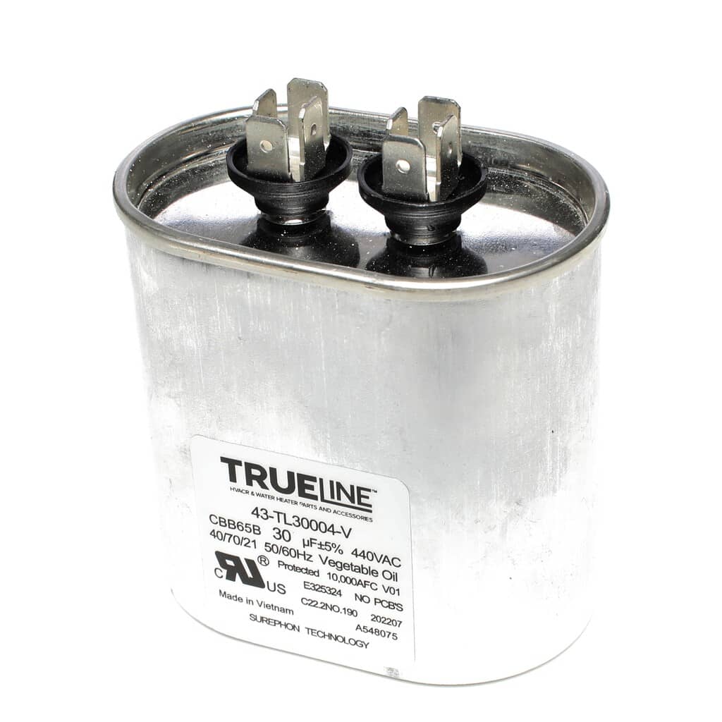 This is a genuine Rheem 43-TL30004-V CAPACITOR - 30/440 SINGLE OVAL