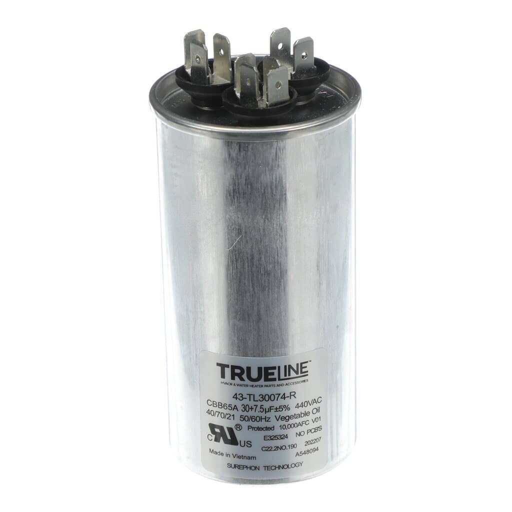 This is a genuine Rheem 43-TL30074-R CAPACITOR - 30/7.5/440 DUAL RO