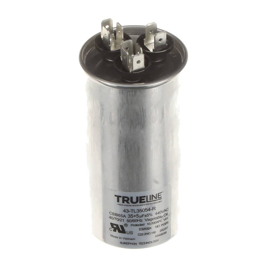 This is a genuine Rheem 43-TL35054-R CAPACITOR - 35/5/440 DUAL ROUN