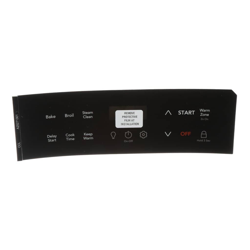 This is a genuine Electrolux 5304534821 OVERLAY,OVEN CONTROL,BLACK