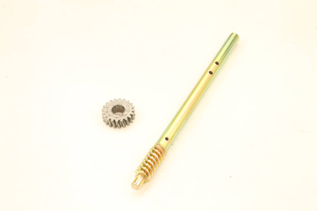 This is a genuine Ariens 53200100 SHAFT AND WORM GEAR ASSEMBLY
