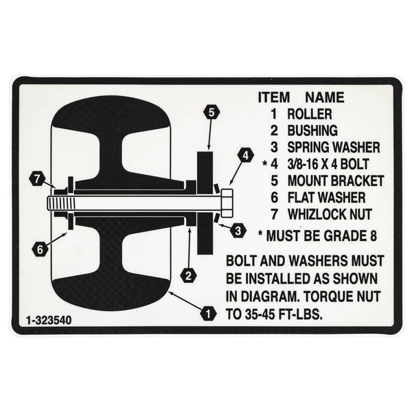 Exmark 1-323540 Decal,roller Mounting