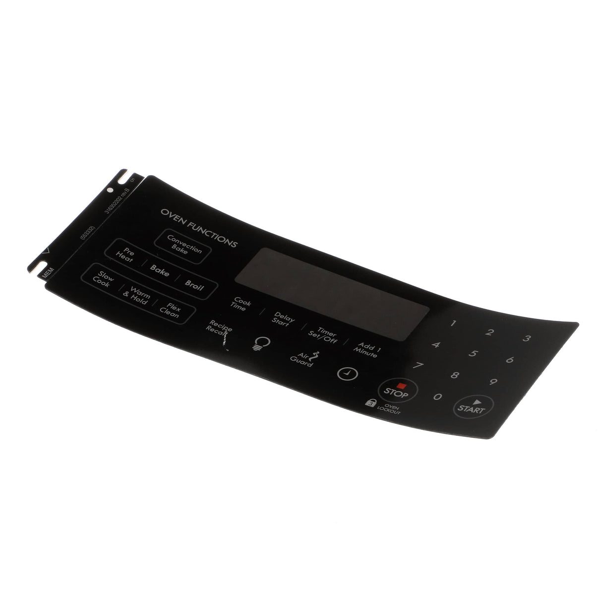 This is a genuine Electrolux 316352202 OVERLAY,CONTROL,BLACK,ES535