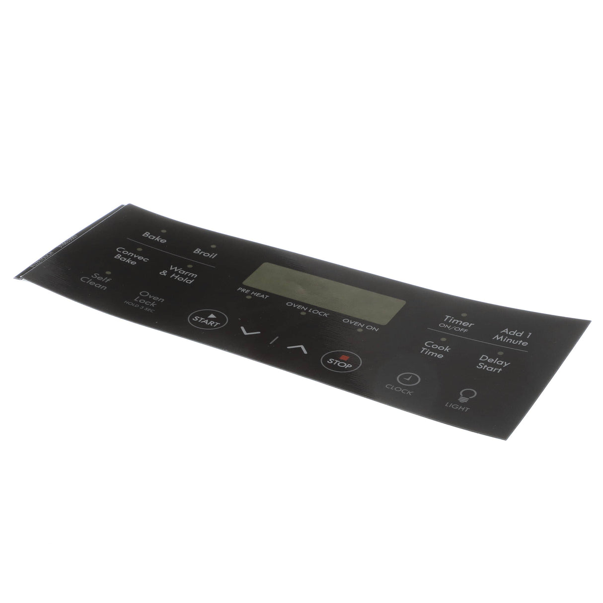 This is a genuine Electrolux 316633007 OVERLAY,CLOCK,BLACK
