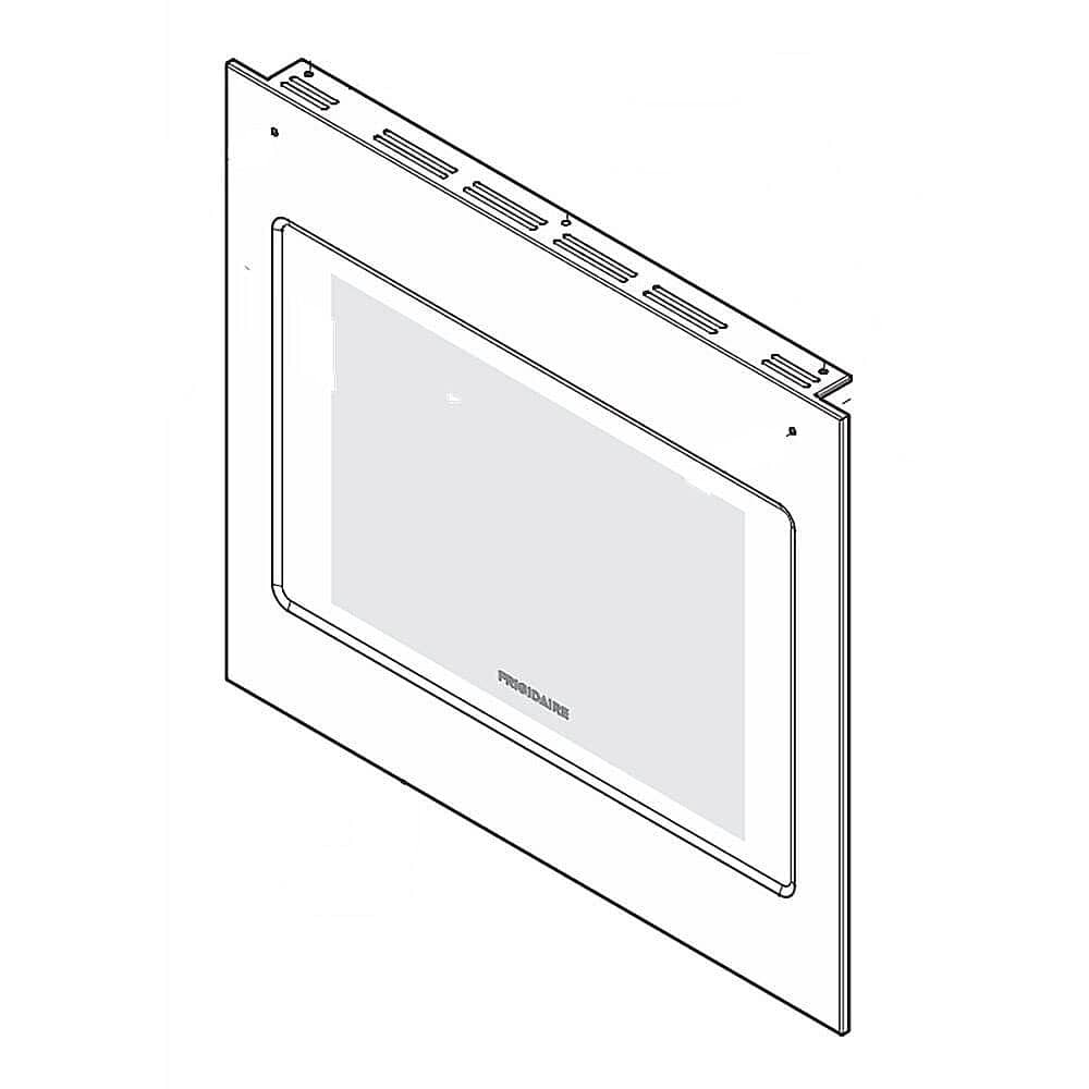 This is a genuine Electrolux 5304513045 DOOR ASSEMBLY,OUTER,STEEL/GLAS