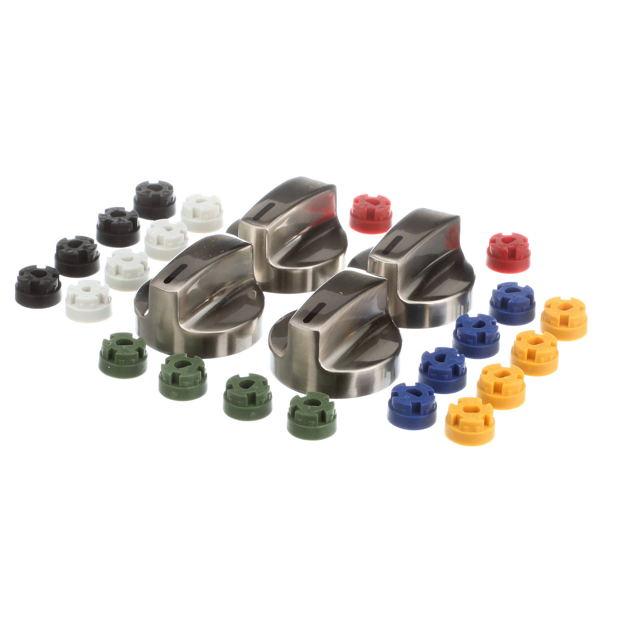 This is a genuine Electrolux KNOBKIT4S UNIV. KNOB SET (4) - SILV.