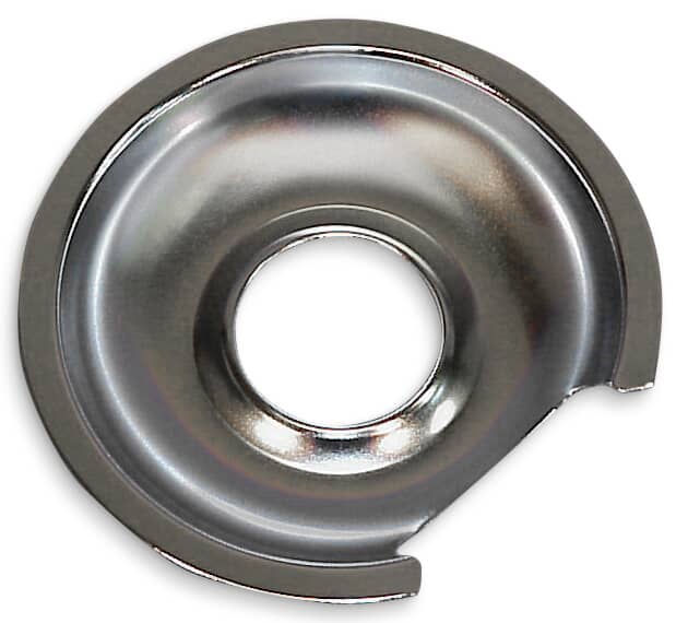 This is a genuine GE WB32X10012 6 INCH CHROME BURNER PAN - ELE