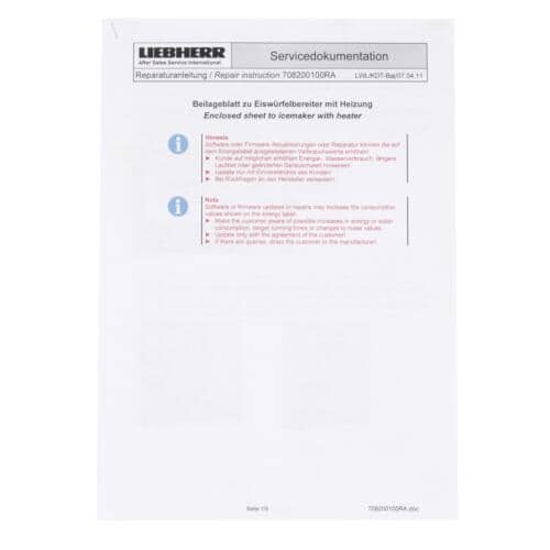 This is a genuine Liebherr 708200100 INSERT