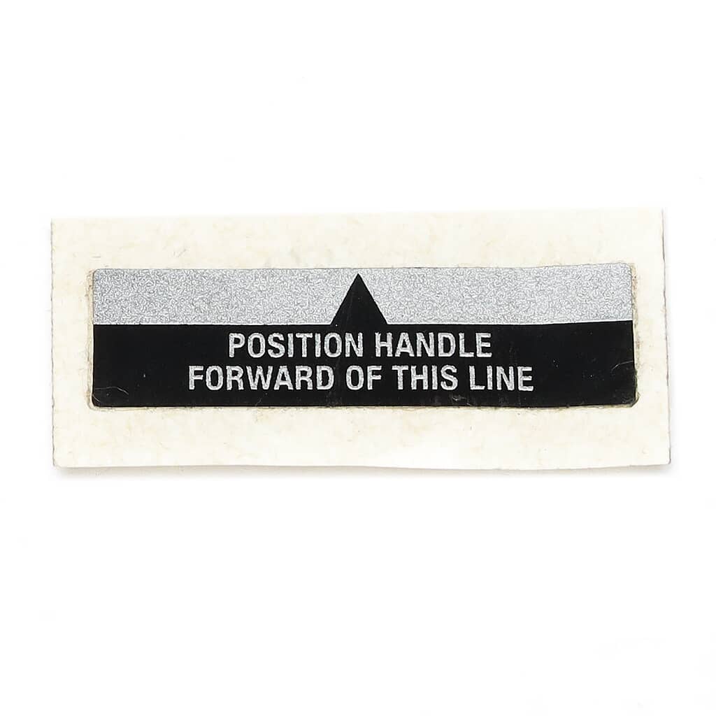 This is a genuine Shindaiwa X505002850 LABEL, HANDLE
