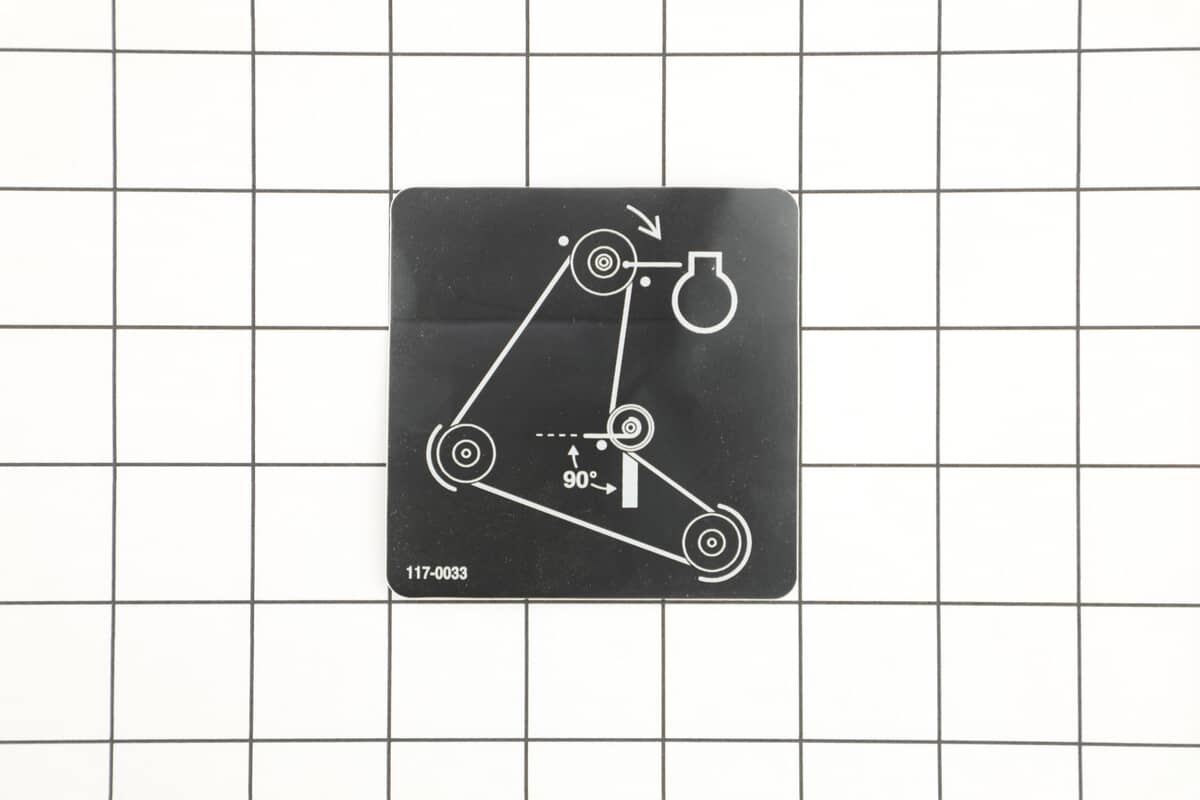 This is a genuine Toro 117-0033 DECAL-ROUTING, BELT
