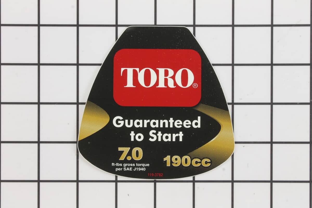 This is a genuine Toro 119-3782 DECAL-SHROUD