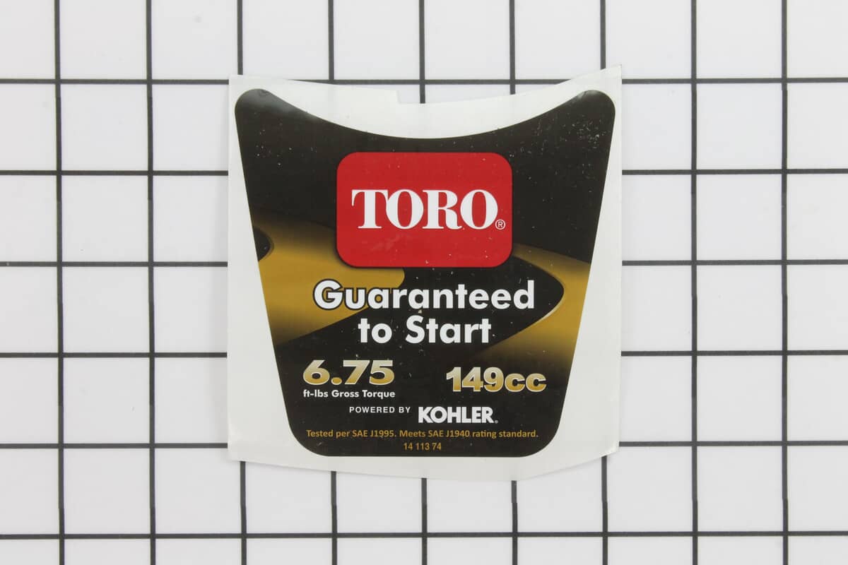 This is a genuine Toro 120-9464 SHROUD DECAL