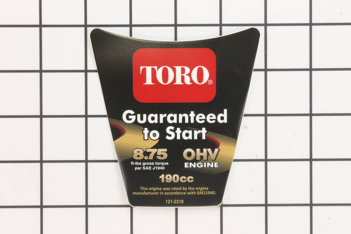 This is a genuine Toro 121-2318 DECAL-SHROUD