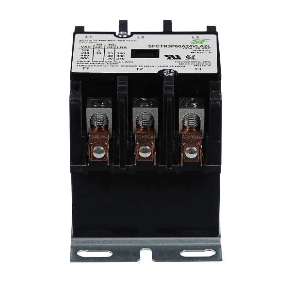 This is a genuine Trane SFCTR3P60A24VLA2L CONTACTOR; 3P 60A 600 VAC MAX,