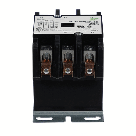 This is a genuine Trane SFCTR3P60A24VLA2L CONTACTOR; 3P 60A 600 VAC MAX,