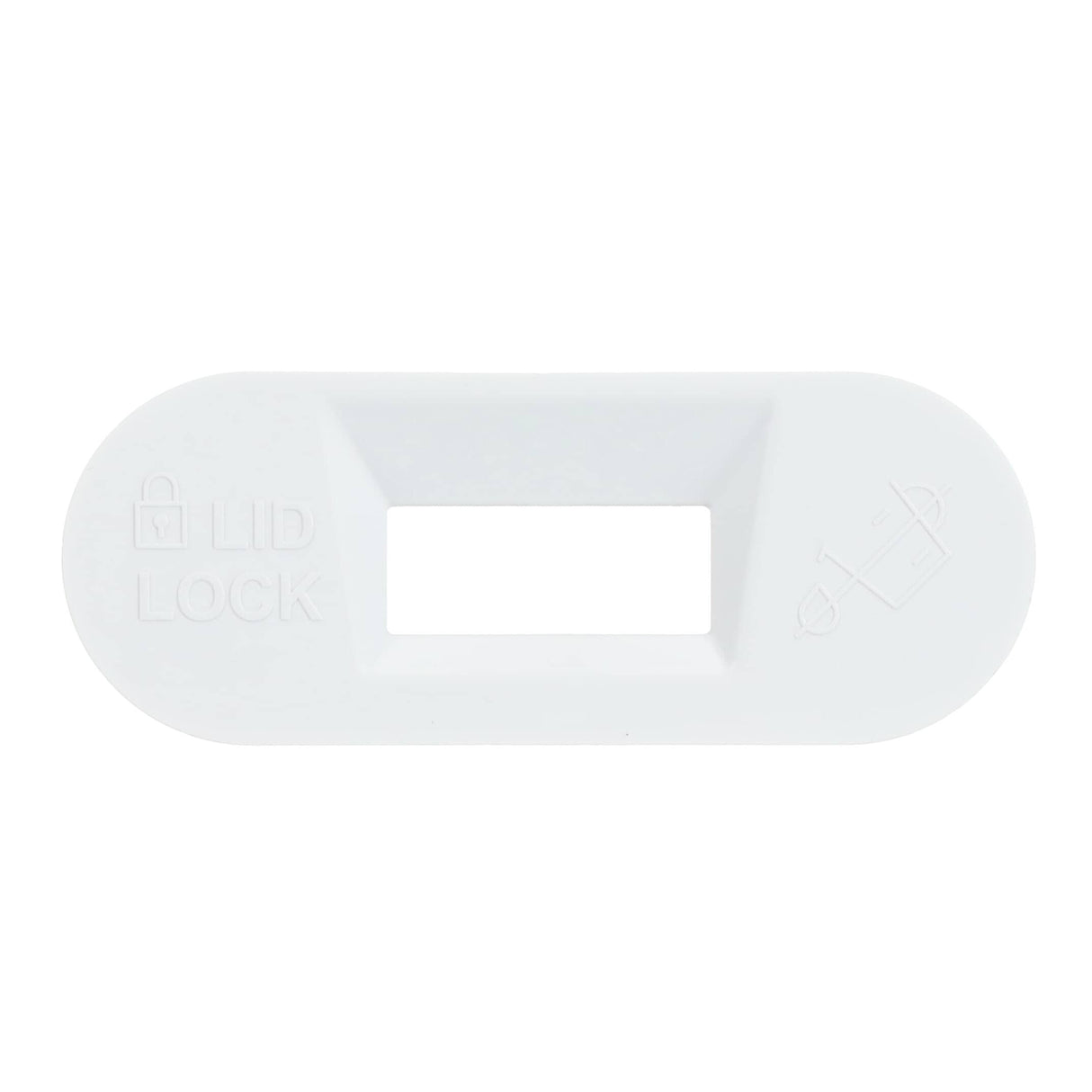 This is a genuine Whirlpool W11545554 BEZEL-LID LOCK WHITE