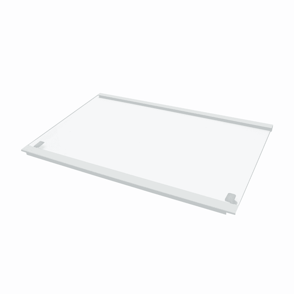 This is a genuine Whirlpool W11735897 MEAT PAN SHELF GLASS ASSY WHIT