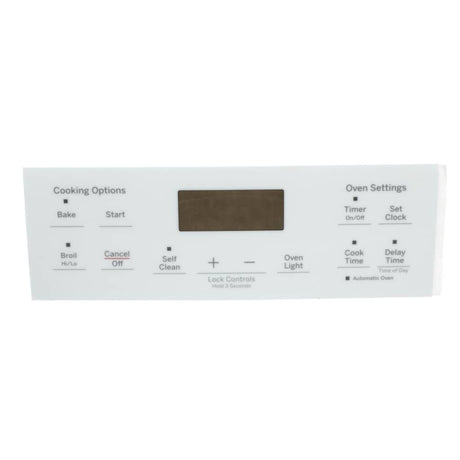 This is a genuine GE WB07X44619 FACEPLATE GRAPHICS-WHITE