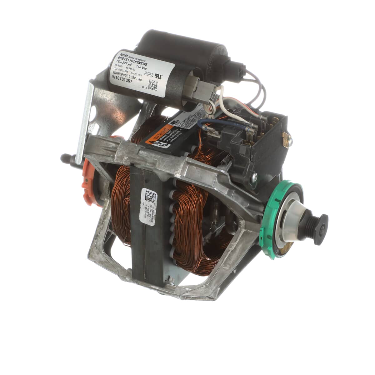 This is a genuine Whirlpool W11448775 MOTOR-PSC, BRKT ASSY