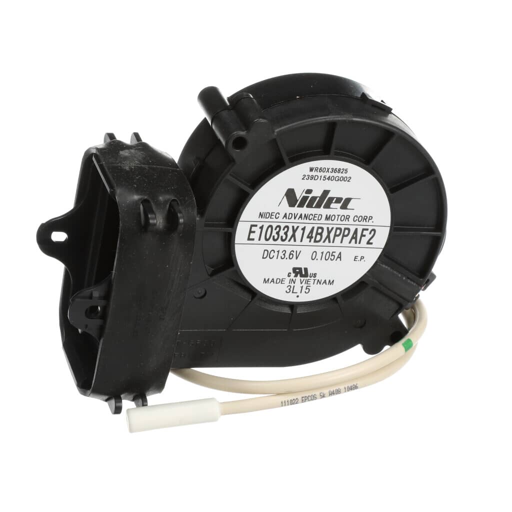 This is a genuine GE WR60X36825 ICEMAKER FAN WITH THERMISTOR