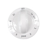 Electrolux 318196633 KNOB,CONTROL,WHITE