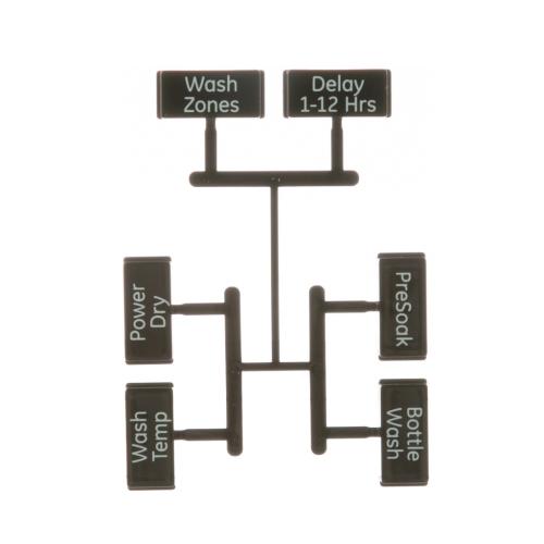 GE WD09X20233 BUTTON AND GRAPHICS ASM