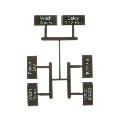 GE WD09X20233 BUTTON AND GRAPHICS ASM