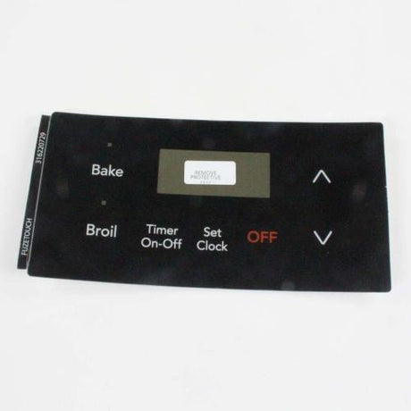This is a genuine Electrolux 316220729 OVERLAY,CLOCK,BLACK