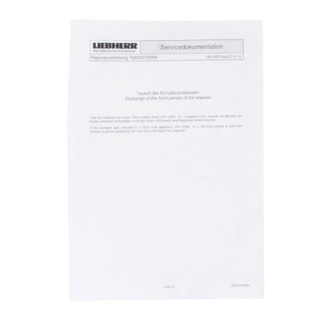 Liebherr 708225700 OPERATING INSTRUCTIONS