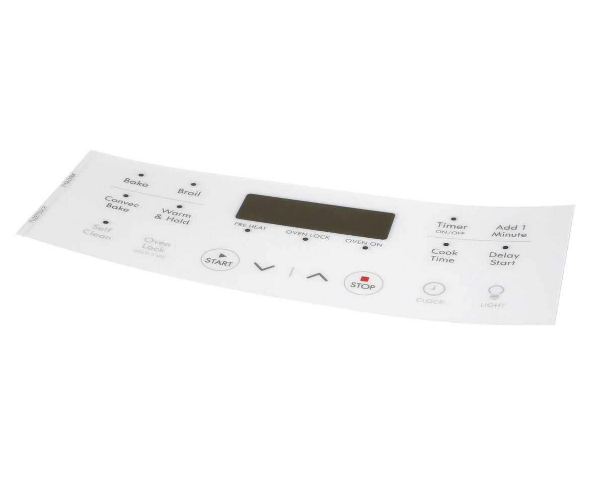 This is a genuine Electrolux 316633008 OVERLAY,CLOCK,WHITE