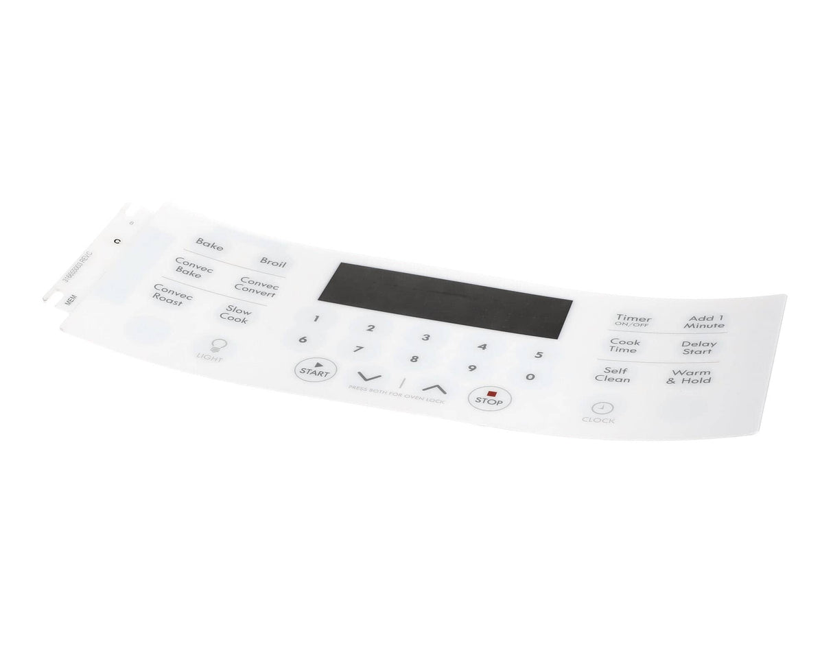 This is a genuine Electrolux 316655003 OVERLAY,CLOCK,WHITE